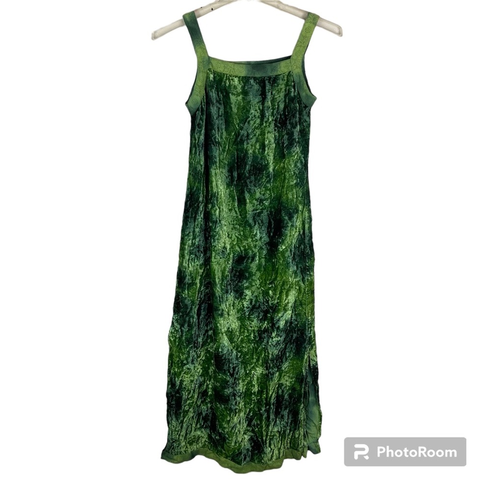 Funky People green tie dye velvet Maxi dress fairycore